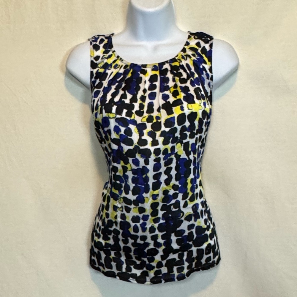 G-175 Kasper Multicolor Sleeveless Pullover Summer Blouse Size SP